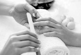 manicure at a nail salon