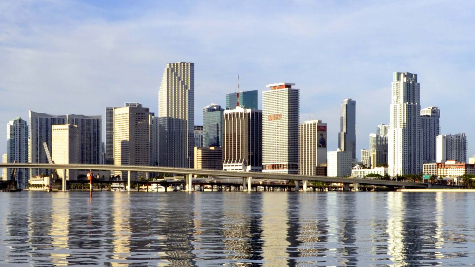 miami skyline during the day from the water