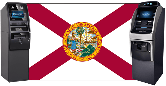 florida state flag with two atm machines