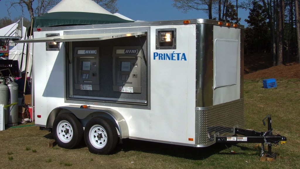 mobile atm trailer for special events trailer with atm machines mounted to it