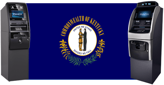 kentucky flag with two atm machines
