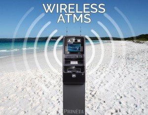 Wireless ATM machine on the beach