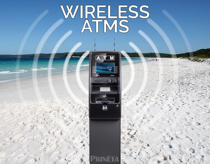 Wireless ATM machine on the beach