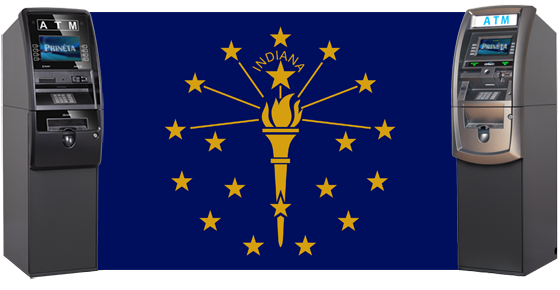 Indiana Flag with atm machines