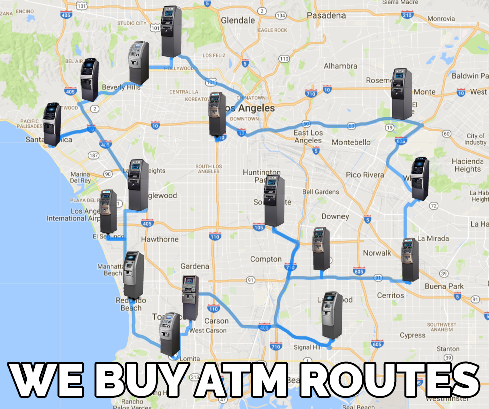 Map of ATM machine route portfolio