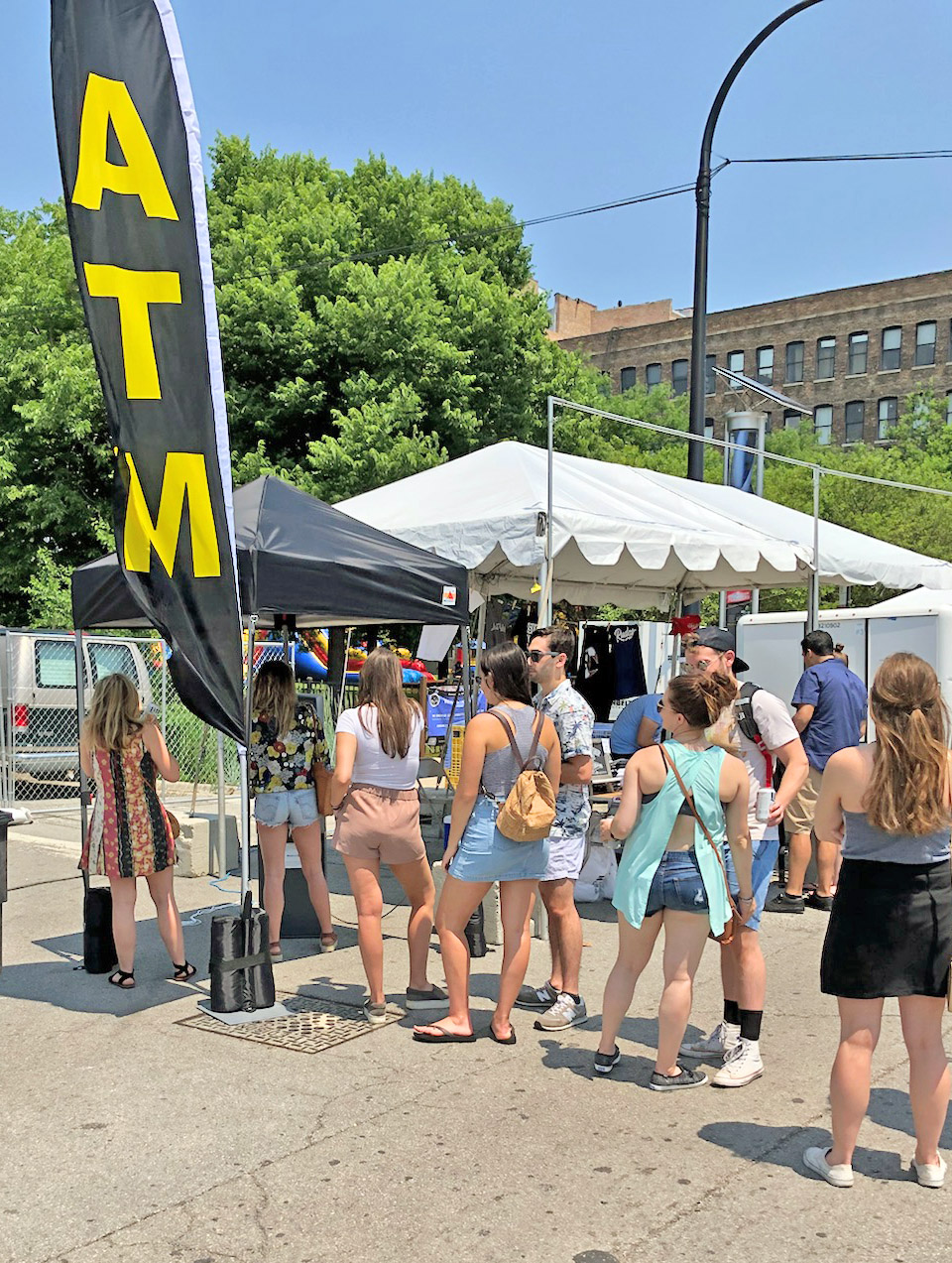 ATM for Event in Chicago under Tent ATM Flag