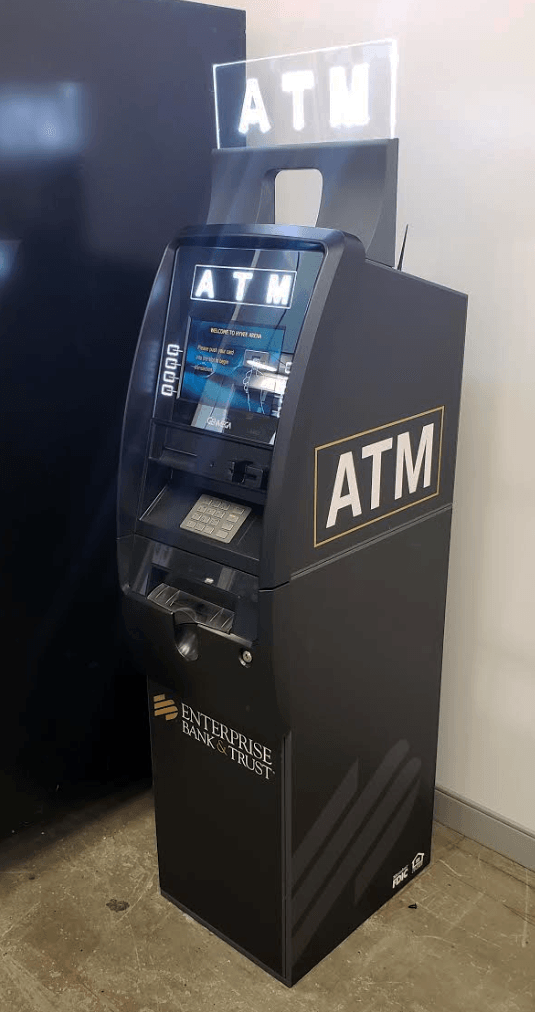 GenMega Onyx ATM with Enterprise Bank Vinyl Wrap and Branding